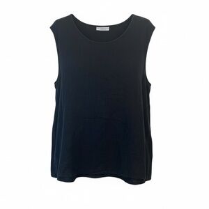 bryn Walker 100% linen, black sleeveless top, loose fitting